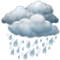 Cielos cubiertos con lluvia moderada
