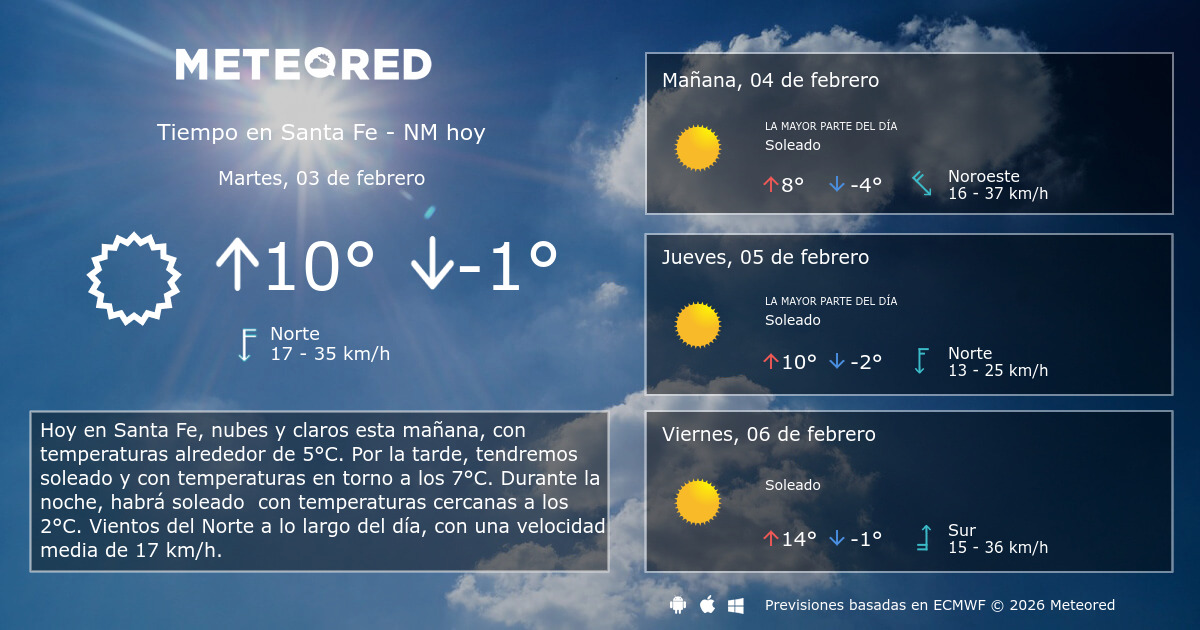 temperatura en santa fe nm